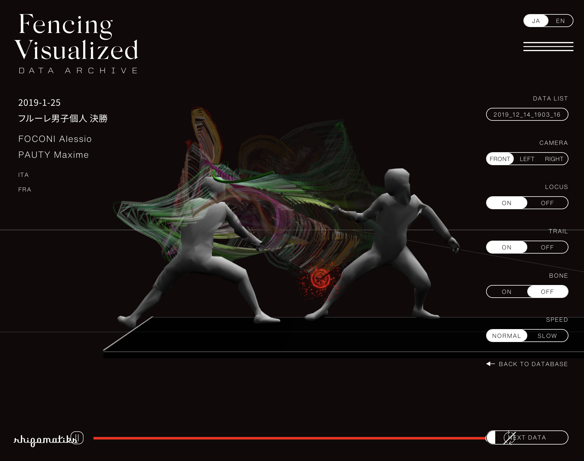 Fencing Visualized Data Archive オープン Release Rhizomatiks